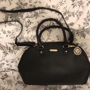 LIKE NEW - Anne Klein Black Leather Satchel Bag